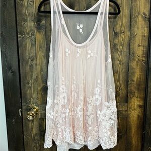 Light Pink Lace Two-Piece Tunic EUC